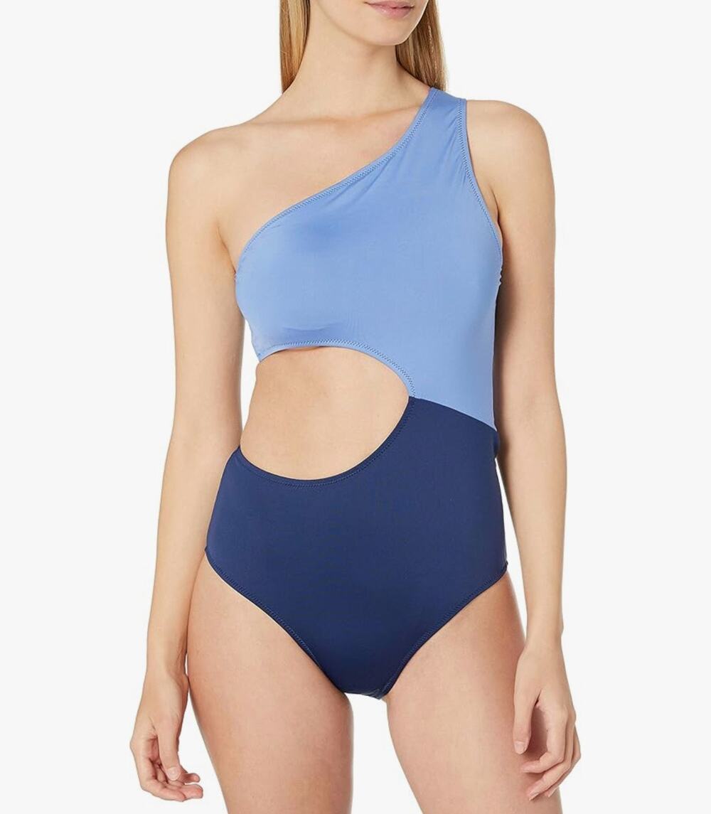 Jessica Simpson Side Cut Out Colorblock Swimsuit Size L Large NWT